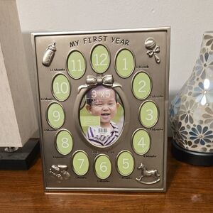 Silver Baby's First Year Photo Frame